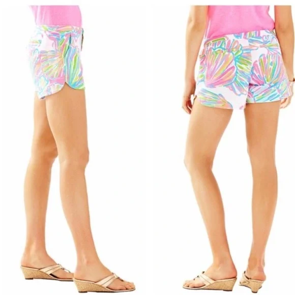 Lilly Pulitzer Adie Shorts Resort White Shellabrate Size 10 - Picture 2 of 10